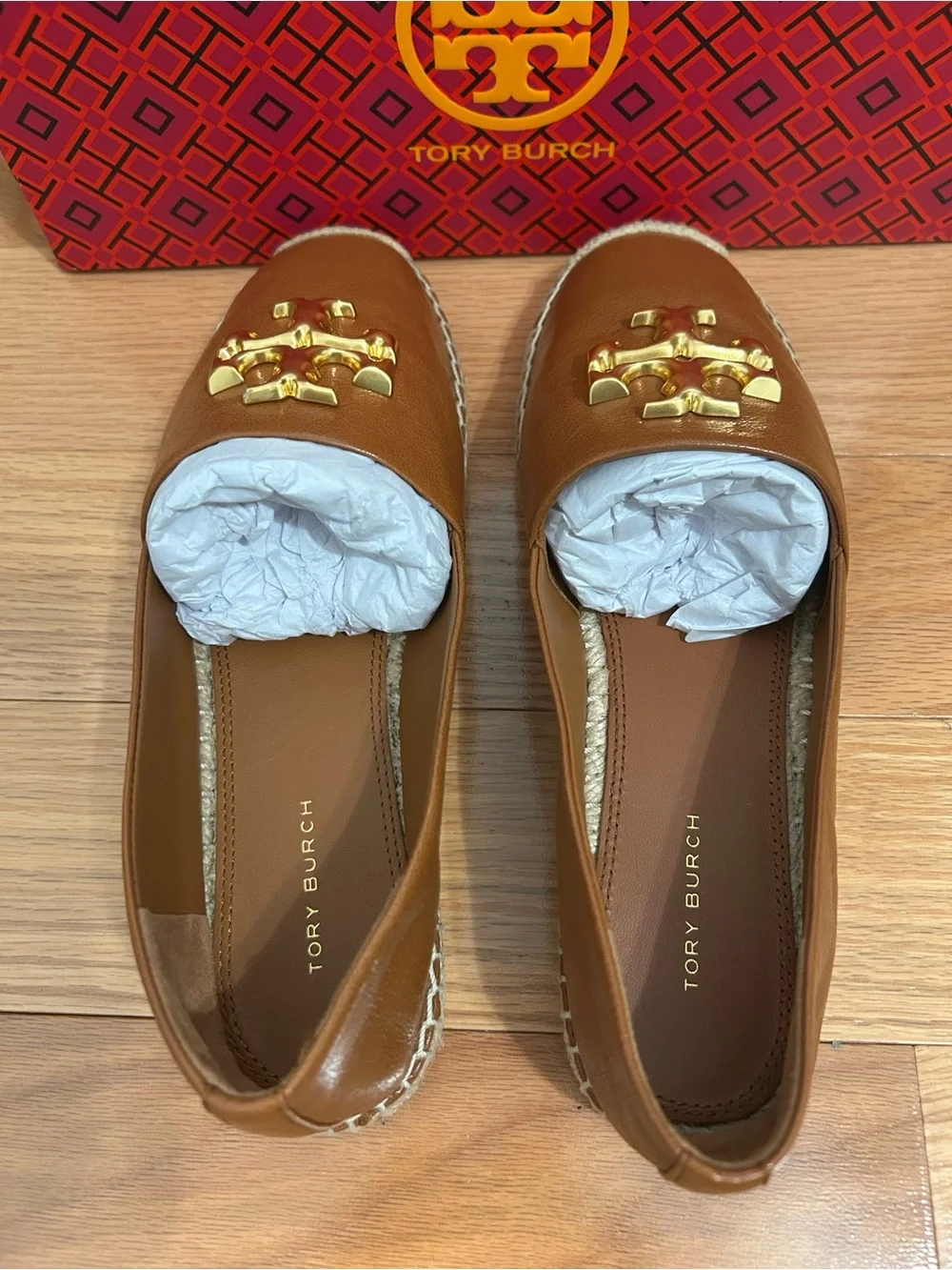 Tory Burch ELEANOR ESPADRILLE flats in Calf leather in brown (bourbon/gold)